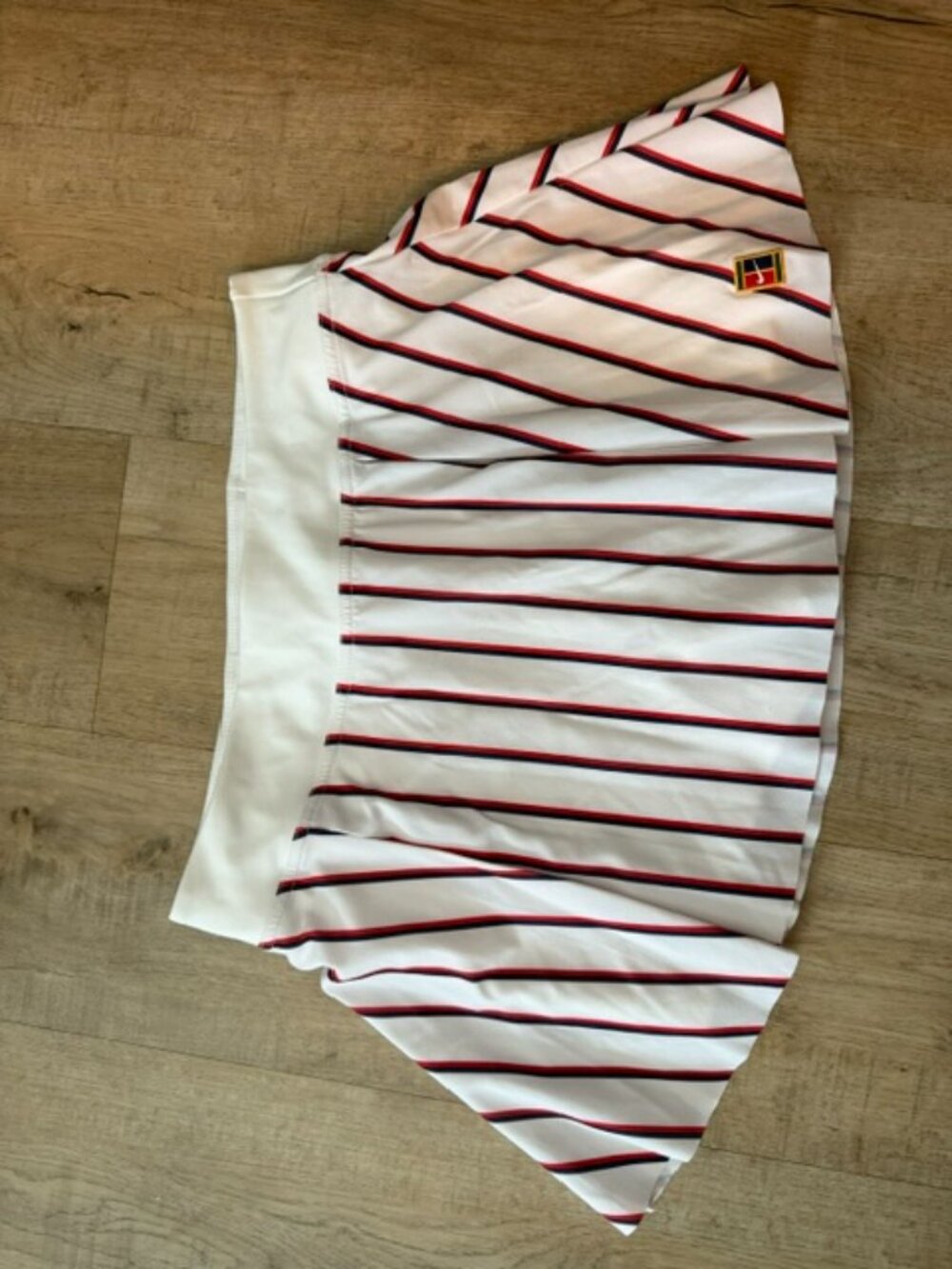 Nike Striped Tennis Skirt Skort – White Red Navy – Size Large